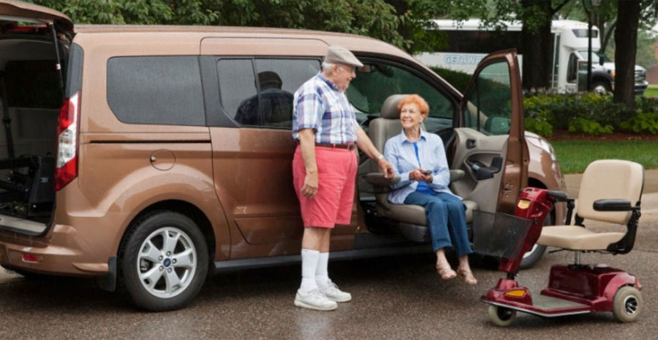 A wheelchair accessible Ford Transit.