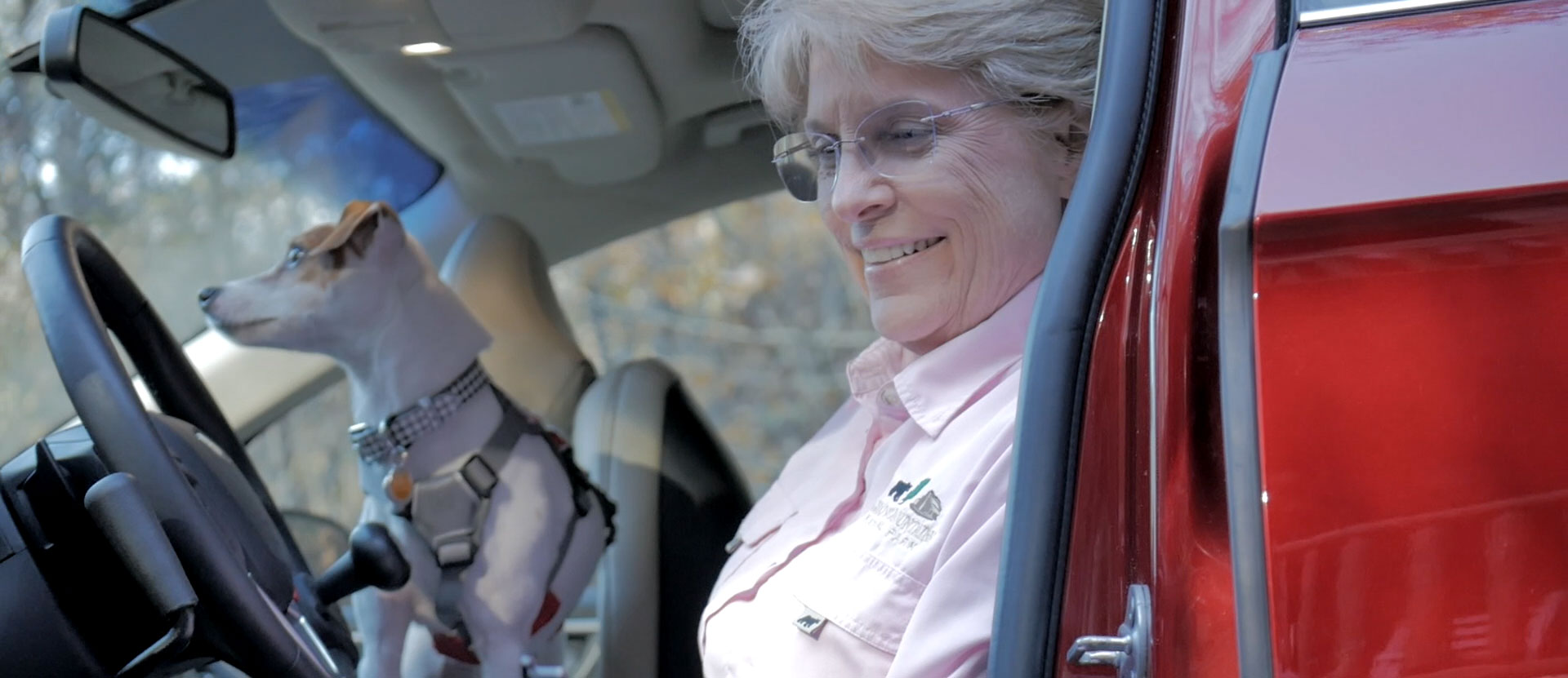 Terri prepares to go for a drive in her Ford Edge.